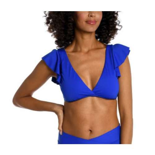 Ruffle sleeve hot sale swim top