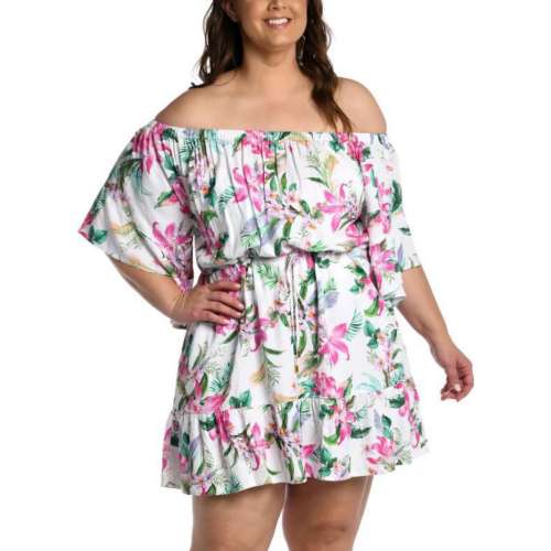 Women's La Blanca Plus Size Off-The-Shoulder Dress Swim Cover Up