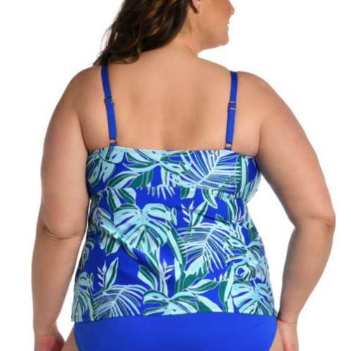 Women's 24th & Ocean Plus Size Cutout High Neck Swim Tankini