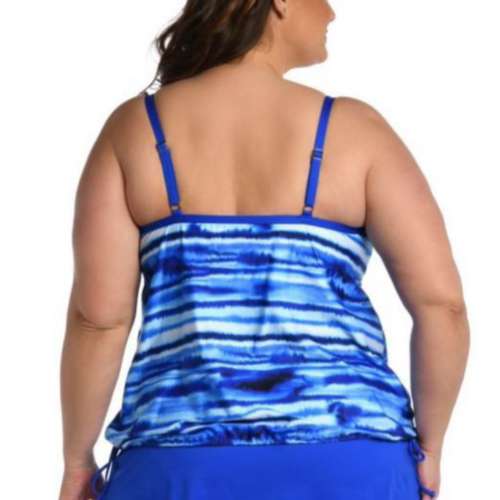 Women's 24th & Ocean Plus Size V-Neck Swim Tankini