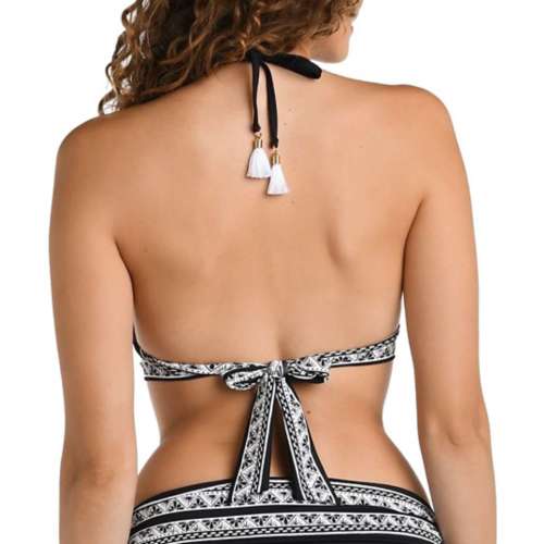 Women's La Blanca Shadow Floral Banded Halter Triangle Swim Bikini Top