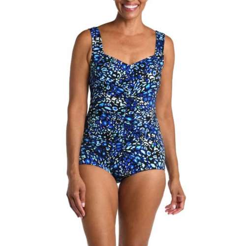 Women s Maxine Electric Safari Spa Shirred Front One Piece Swimsuit Witzenberg Sneakers Sale Online