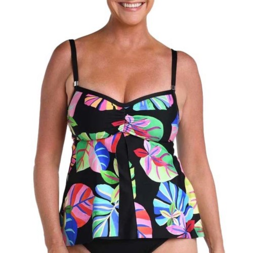 Women's 24th & Ocean Tropiflage Flyaway Underwire Swim Tankini - Primary Image
