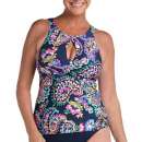 Women's 24th & Ocean Paisley Twist Front Keyhole Swim Tankini