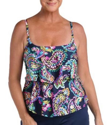 Women's 24th & Ocean Paisley Tiered Swim Tankini