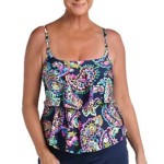 Women's 24th & Ocean Paisley Tiered Swim Tankini - Thumbnail 1 of 2