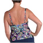 Women's 24th & Ocean Paisley Tiered Swim Tankini - Thumbnail 2 of 2