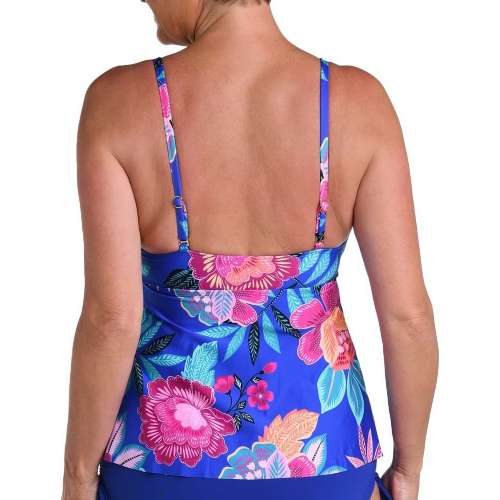 Women's 24th & Ocean Luminous Blossom Front Wrap Flyaway Swim Tankini