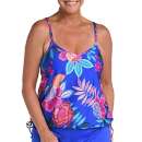 Women's 24th & Ocean Luminous Blossom V-Neck Blouson Swim Tankini