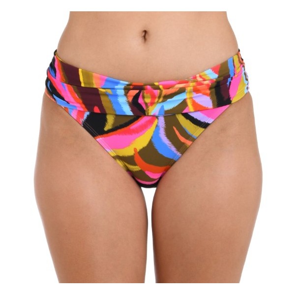 Women's La Blanca Shirred Band Hipster Swim Bottoms Contemporary 8 Tropic Waves