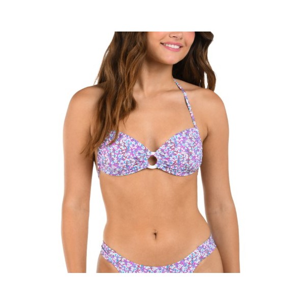 Women's Citrus Bandeau Bralette Swim Bikini Top Contemporary Small Flora