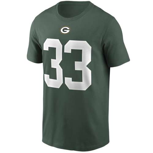 Tshirtsedge Aaron Jones Name & Number T-Shirt - Gold