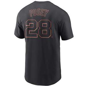 Nike Men's San Francisco Giants Buster Posey #28 Black T-Shirt
