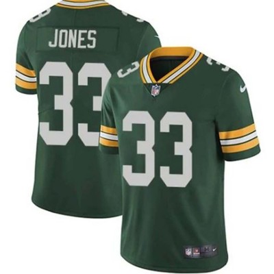 Packers #33 Aaron Jones Nike Away Elite Jersey 44 White