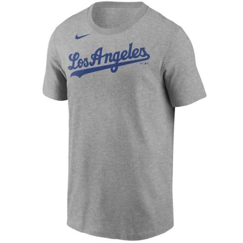 Men's Nike Mookie Betts Gray Los Angeles Dodgers Name & Number T-Shirt