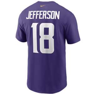 Outerstuff Girls Youth Justin Jefferson Pink Minnesota Vikings Player Name & Number T-Shirt