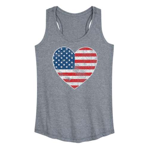 Women's Instant Message Plus Size Patriotic Racerback Graphic Tank Top