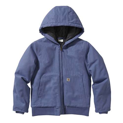 Kids' Carhartt Flannel Lined Hooded Embroidery jacket