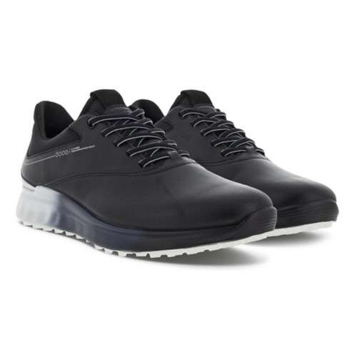 Men's ecco Black S-Three Spikeless Golf Shoes