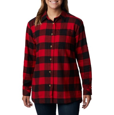 Women's Columbia Holly Hideway Flannel Long Sleeve Button Up eng shirt