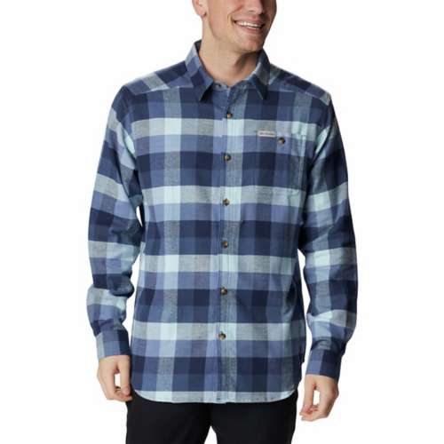 Houston Astros Large Check Flannel Button-Up Long Sleeve Shirt - Orange/Navy