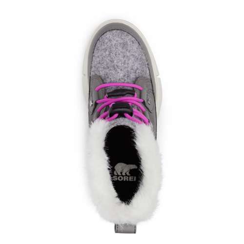 Big Girls' SOREL Explorer Faux Fur Lace Waterproof Winter Boots