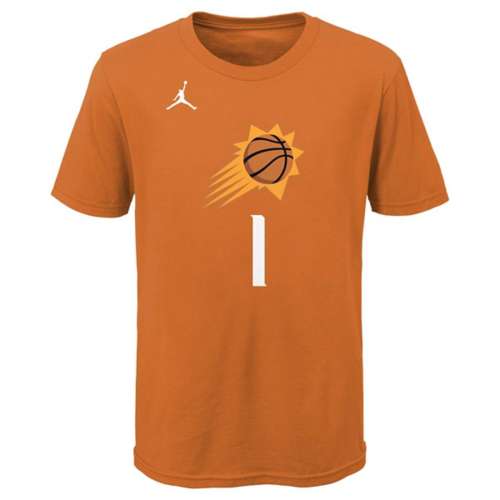 Nike Kids' Phoenix Suns Devin Booker #1 Name & Number Orange T-Shirt