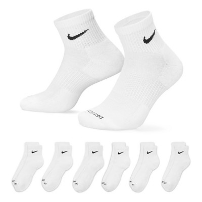 Adult Nike Everyday Plus Cushioned Training Ankle 6 Pack Quarter Running Socks