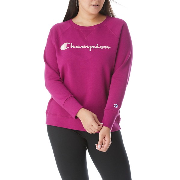 Women's Champion Plus Powerblend Fleece Script Logo Crewneck Sweatshirt product image