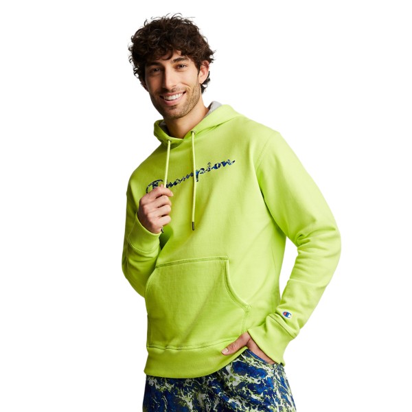 Men's Champion Powerblend Script Wave Pattern Graphic Hoodie product image
