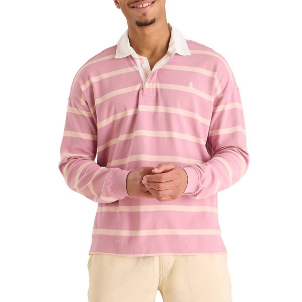Men's Chubbies Rugby Long Sleeve Polo 2XLarge Smooth Mauve