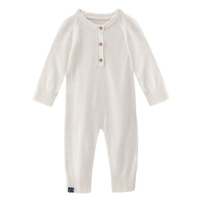 Baby Kickee Pants Knitted Henley Romper