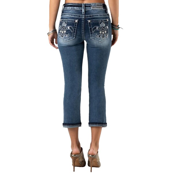 Women's Miss Me Jeans Patriotic Fleur De Lis Straight Jeans product image