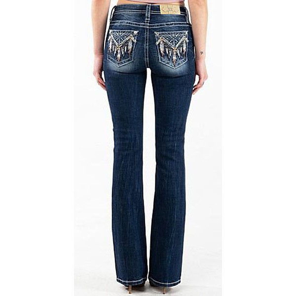 Women's Miss Me Jeans Feathers Slim Fit Bootcut Jeans product image