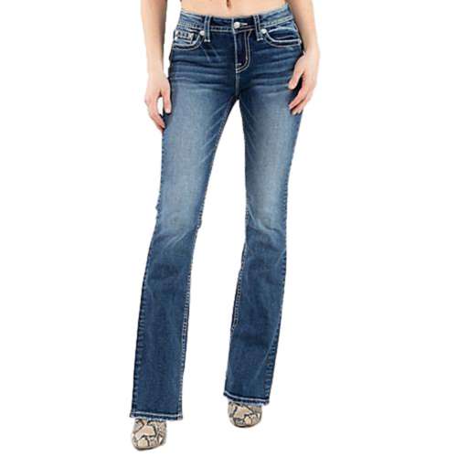 Women's Miss Me Jeans Wings Button Flap Slim Fit Bootcut Jeans ...