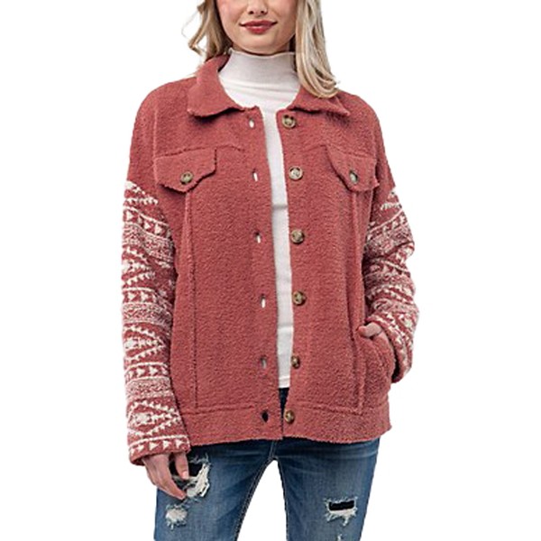 Women's Miss Me Aztec Contrast Shacket product image