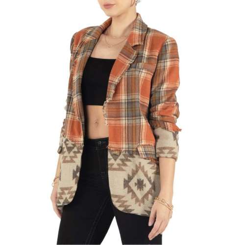 Women's Miss Me Jeans Mixed Printed Blazer