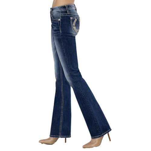 Women's Miss Me Jeans Shining Horseshoe Bootcut Jeans