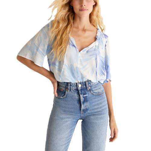 Women's Z Supply Alyin Watercolor Leaf V-Neck Blouse