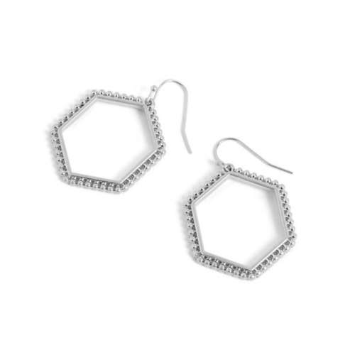 TGB Brands Textured Hexagon Earrings