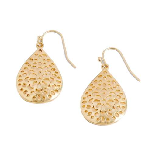 TGB Brands Gold Flower Drop Earrings