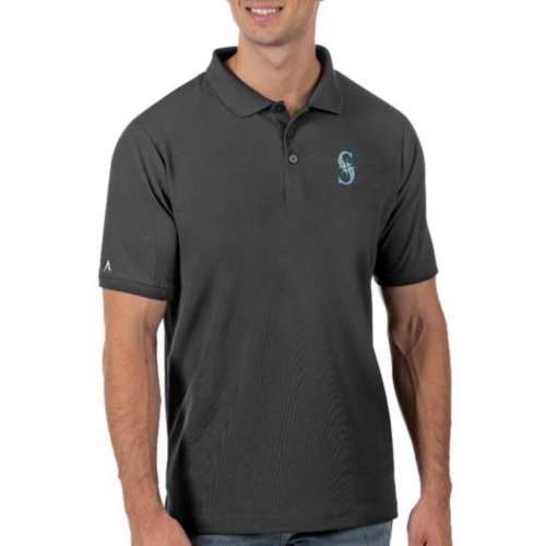 Men's Antigua Black Carolina Panthers Big & Tall Legacy Pique Polo