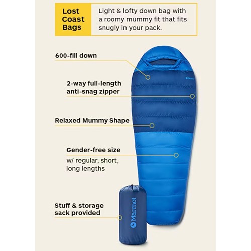 Marmot Lost Coast Down 30 Degree Sleeping Bag - Primary Image