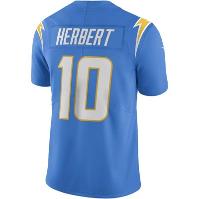 Chargers No10 Justin Herbert Men's Black Nike Flocked Lightning Vapor Limited Jersey