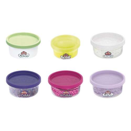 Play-Doh Slim, Crystal Crunch, Super Cloud and Foam Scented Texture 6 Pack
