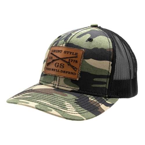 Adult Grunt Style Leather Logo Snapback Hat