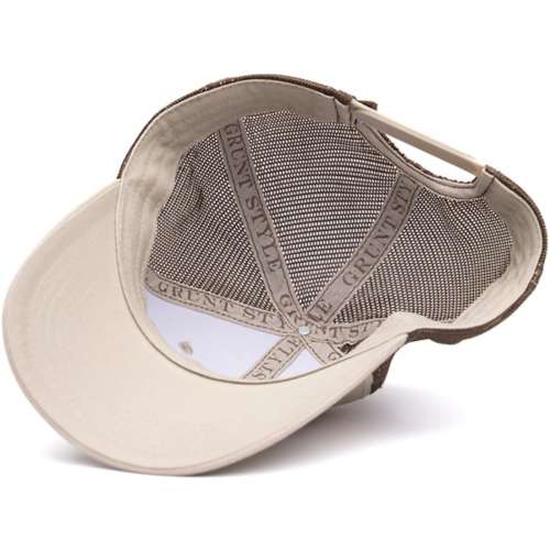 Adult Grunt Style Whiskey Helps Tan Snapback Hat