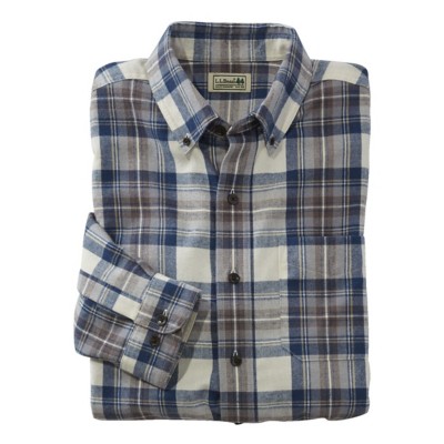 Men's L.L.Bean Scotch Plaid Flannel Long Sleeve Button Up Shirt