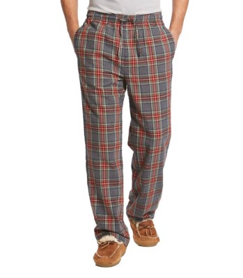L.L.Bean Scotch Plaid Flannel Sleep Pants Regular Men's Pajama Grey Stewart : LG