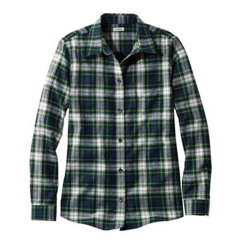 Women's L.L.Bean Scotch Plaid Flannel Long Sleeve Button Up Shirt ...